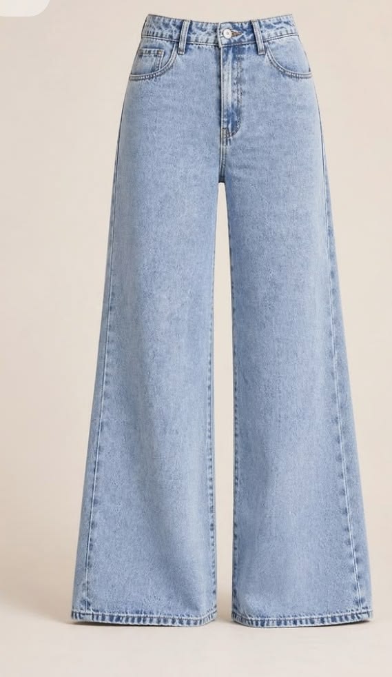 Classic Light Wash Wide-Leg Jeans