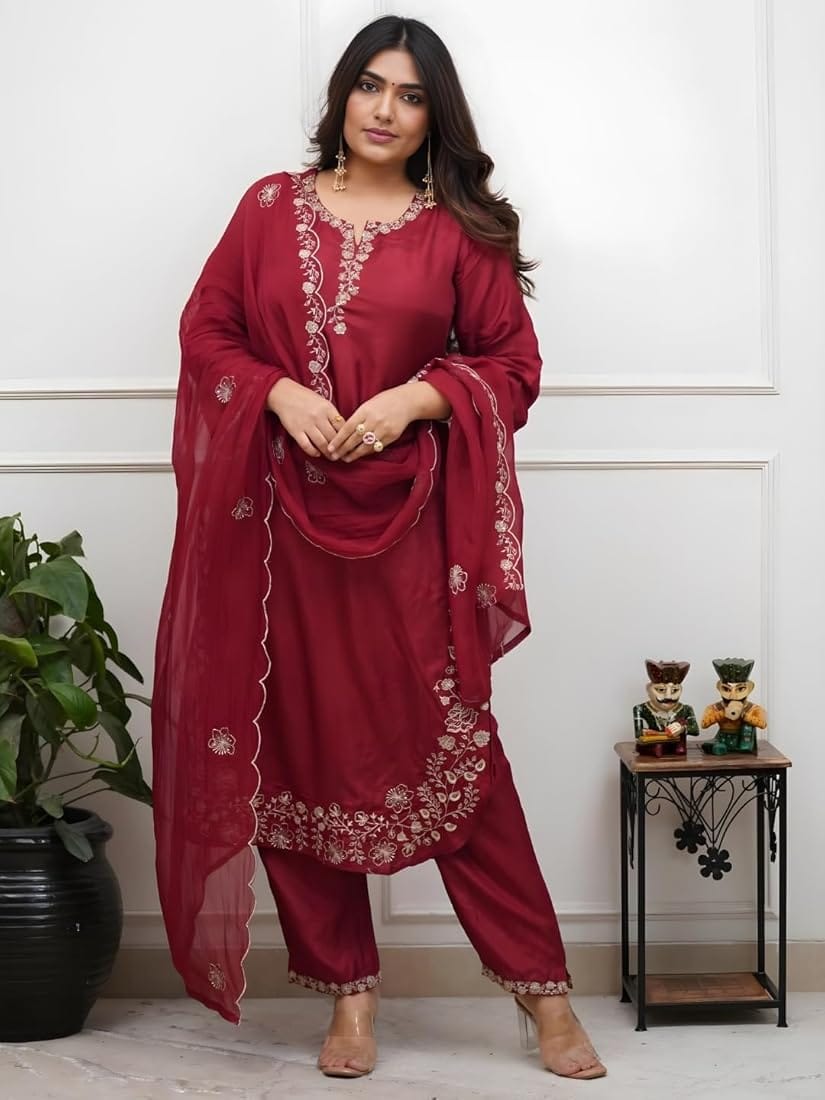 Maroon Festive Kurta Set
