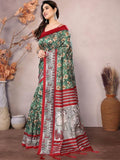 Emerald Floral Printed Designer Saree