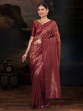 Wine Shimmer Silk Saree