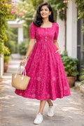 Pink Printed Cotton Dress