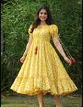 Yellow Floral Summer Dress