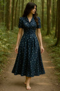 Navy Floral Shirt Dress