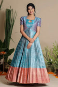 Sky Blue Silk Gown