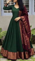 Green Anarkali with Dupatta