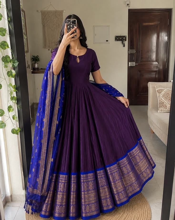 Royal Purple Banarasi Dress