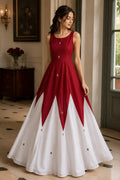 Red & White Evening Gown