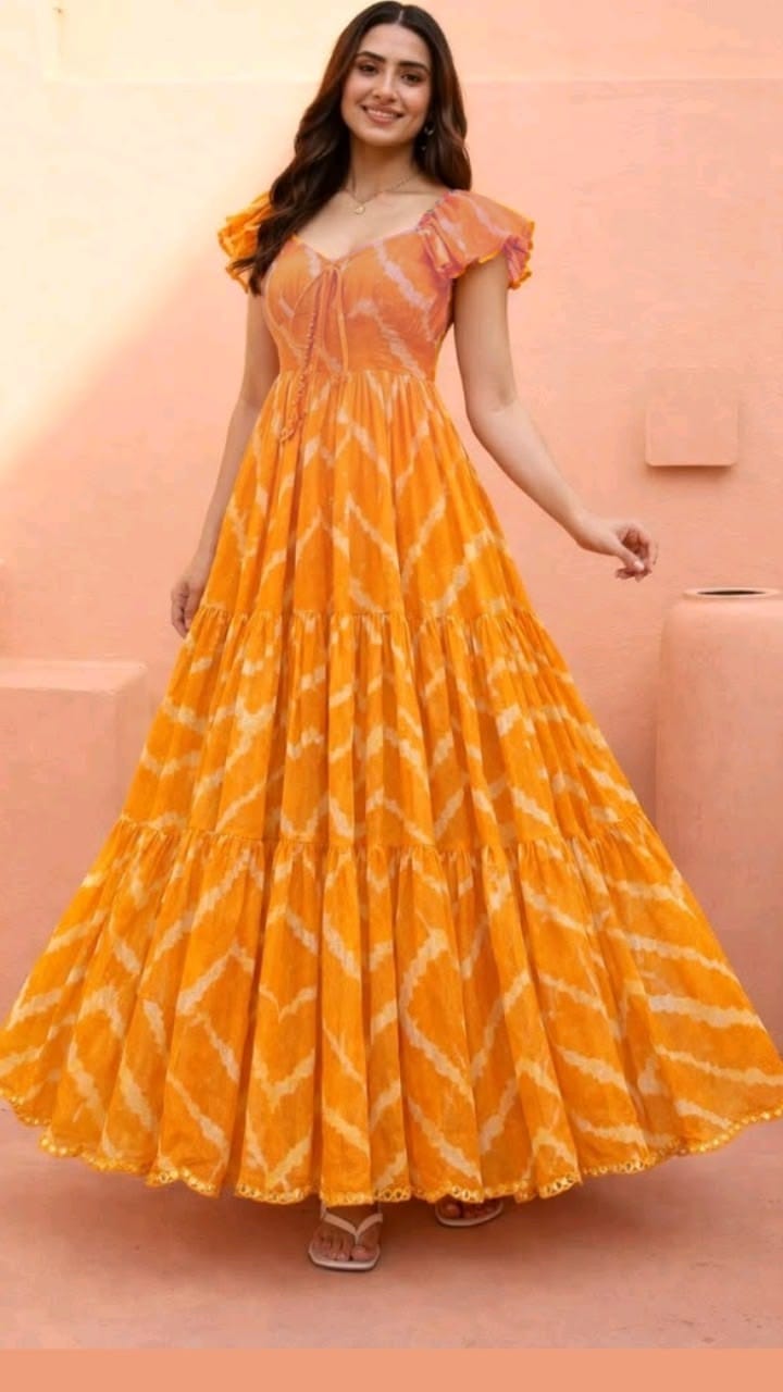 Mustard Tie-Dye Maxi Dress