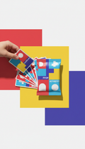 Pop culture booster pack with bold graphics